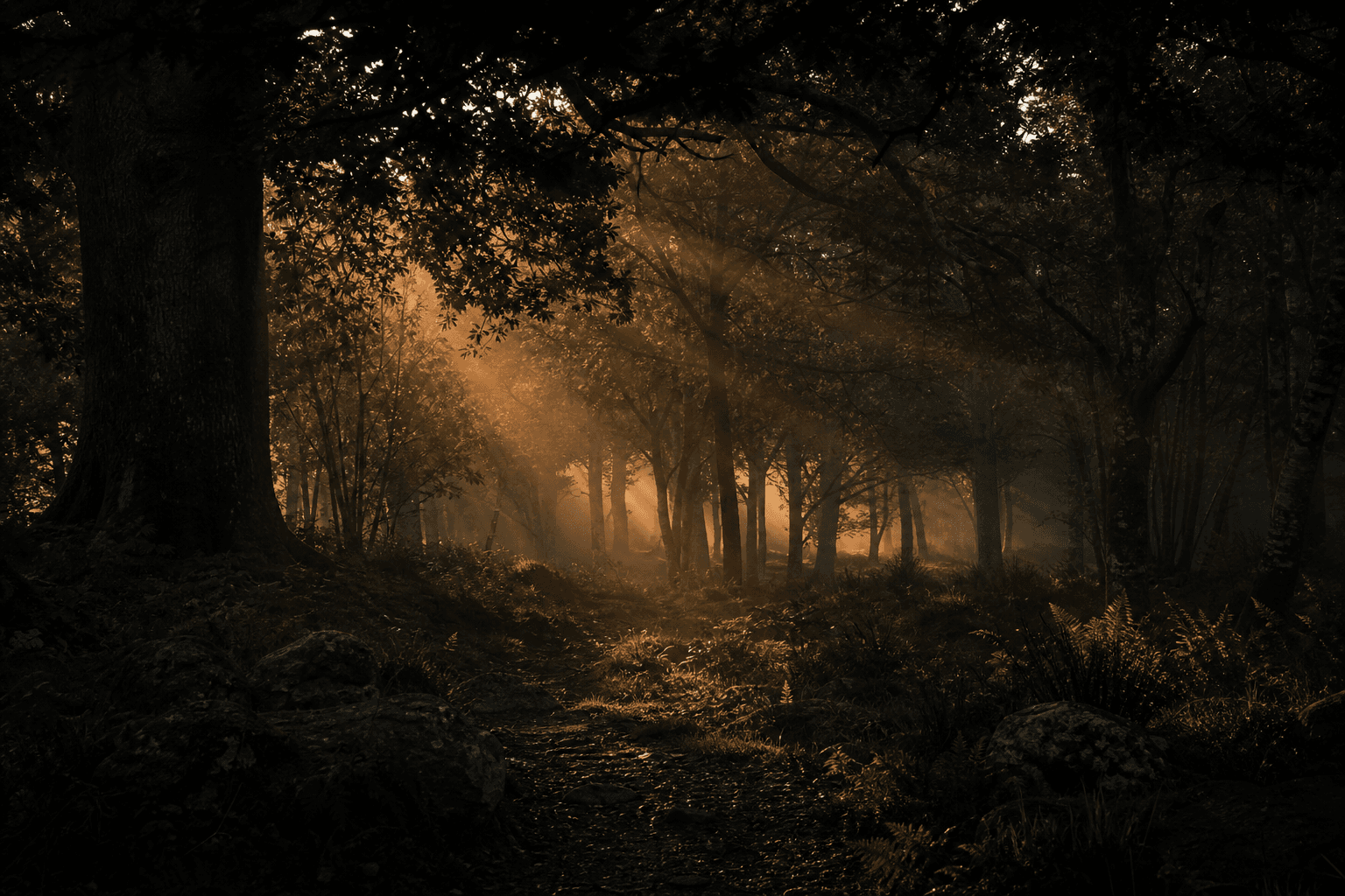 Sherwood forest at dusk — brand atmosphere